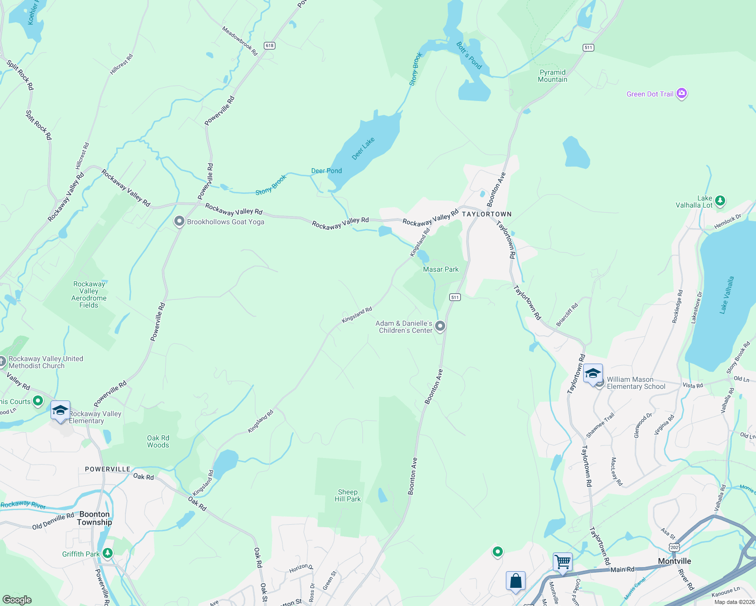 map of restaurants, bars, coffee shops, grocery stores, and more near 2 Pineview Lane in Boonton