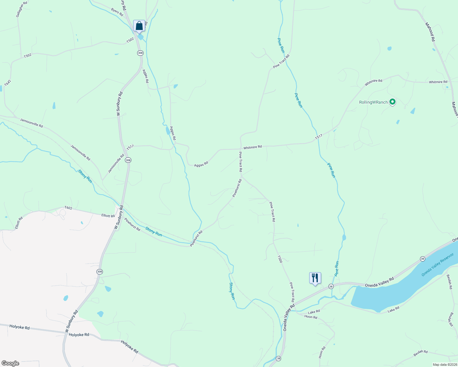 map of restaurants, bars, coffee shops, grocery stores, and more near 283 Pinehurst Road in Butler