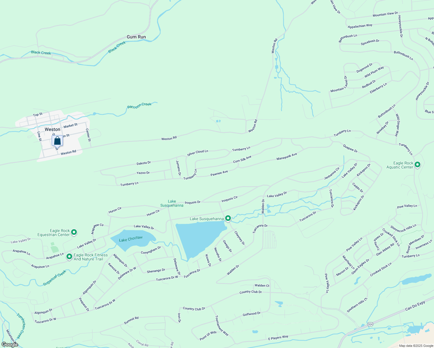 map of restaurants, bars, coffee shops, grocery stores, and more near Pawnee Avenue in Hazleton