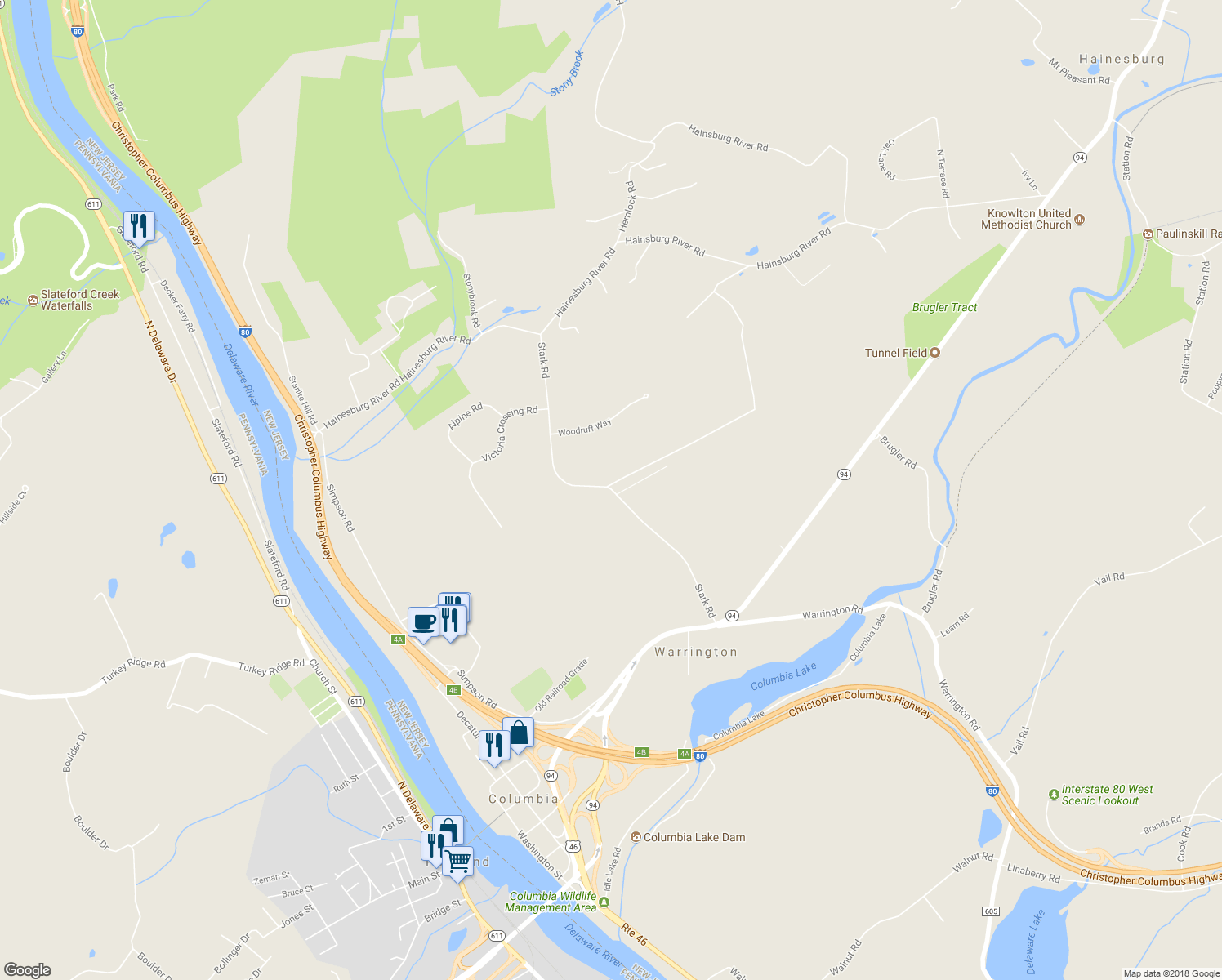 map of restaurants, bars, coffee shops, grocery stores, and more near 4 Stark Road in Columbia