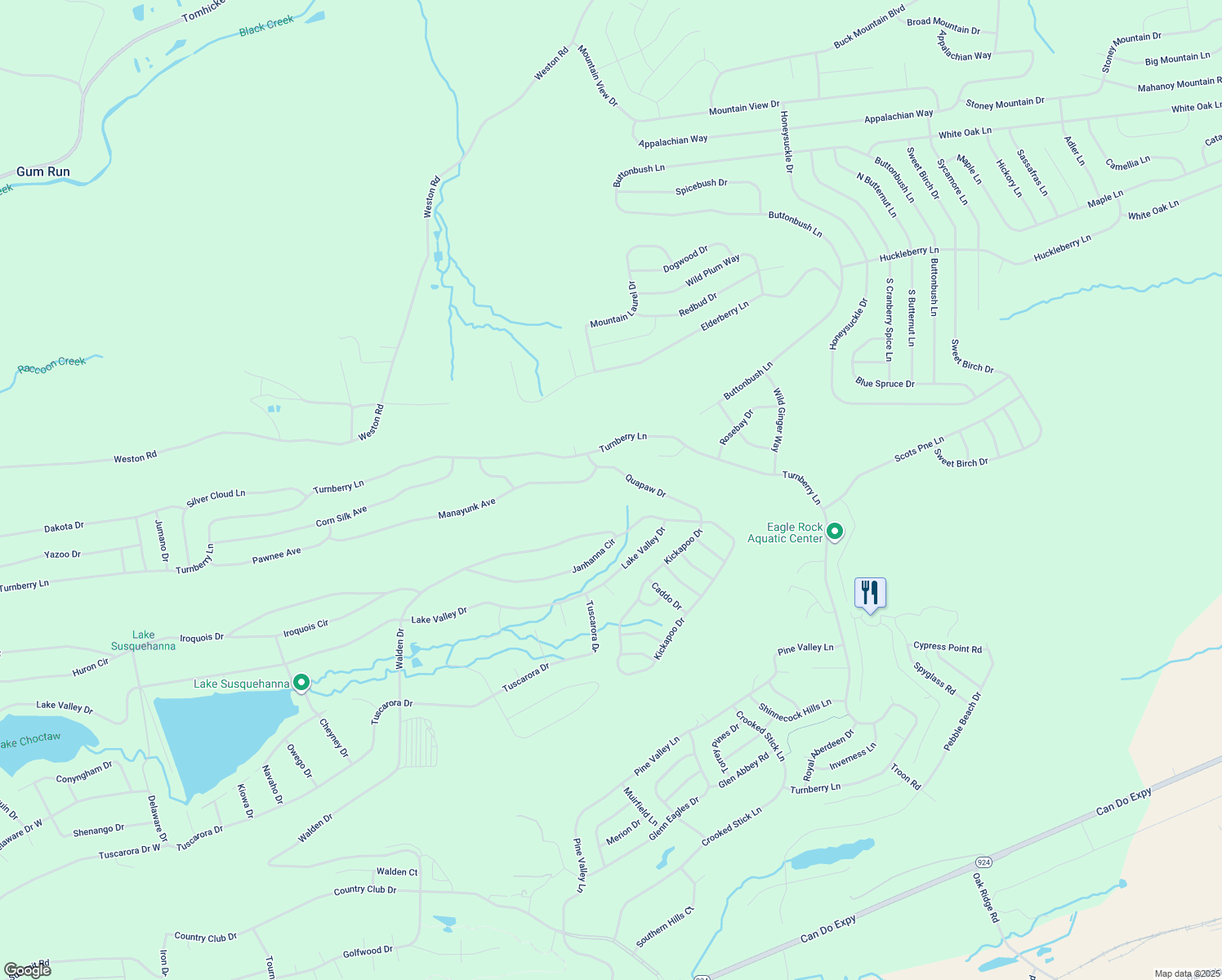 map of restaurants, bars, coffee shops, grocery stores, and more near 41 Quapaw Drive in Luzerne County