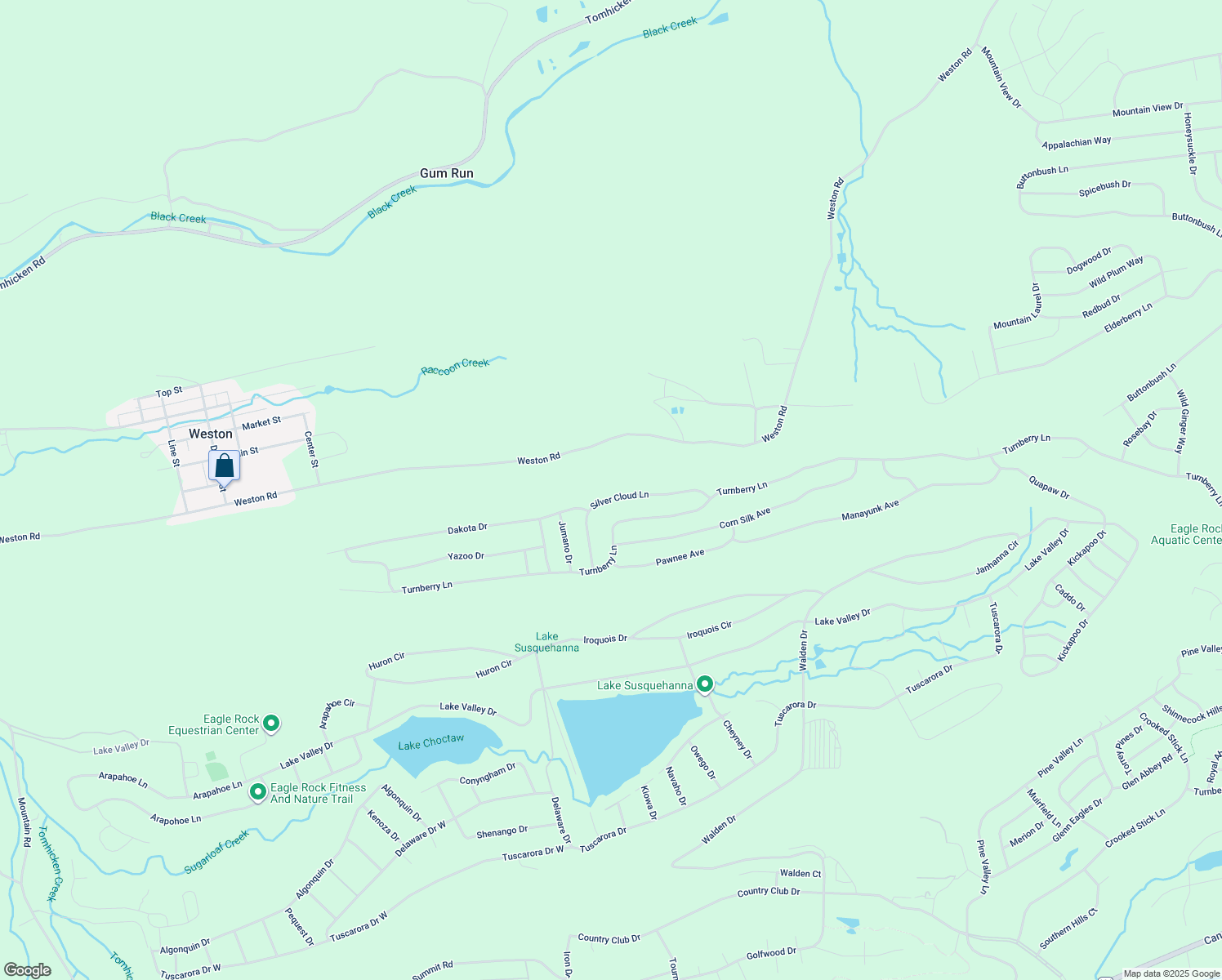 map of restaurants, bars, coffee shops, grocery stores, and more near Silver Cloud Lane in Luzerne County