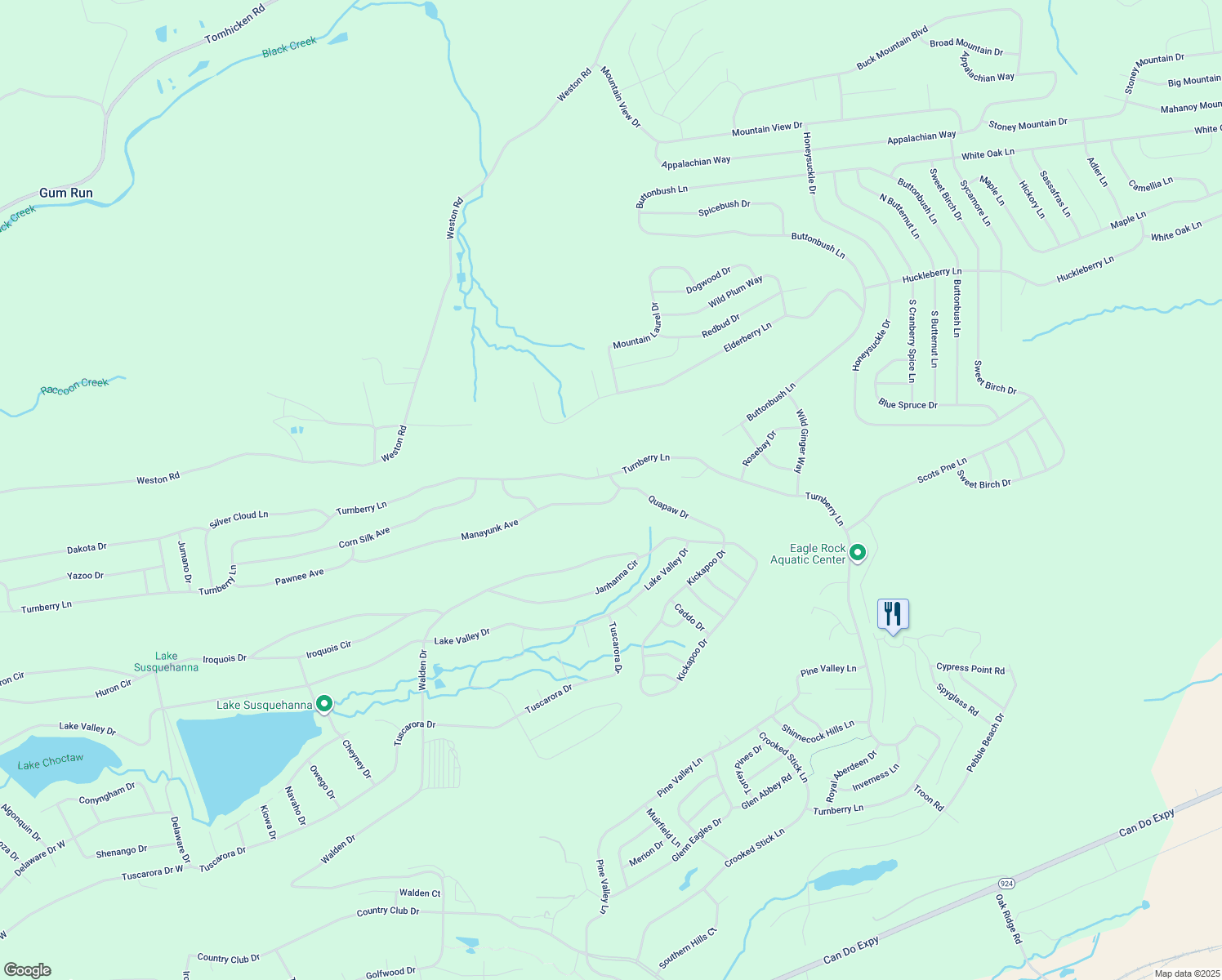 map of restaurants, bars, coffee shops, grocery stores, and more near 41 Quapaw Drive in Luzerne County
