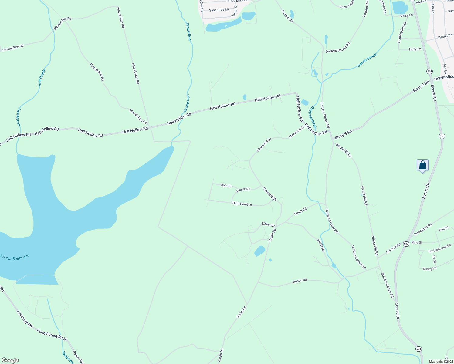 map of restaurants, bars, coffee shops, grocery stores, and more near 10 Kyle Drive in Kunkletown