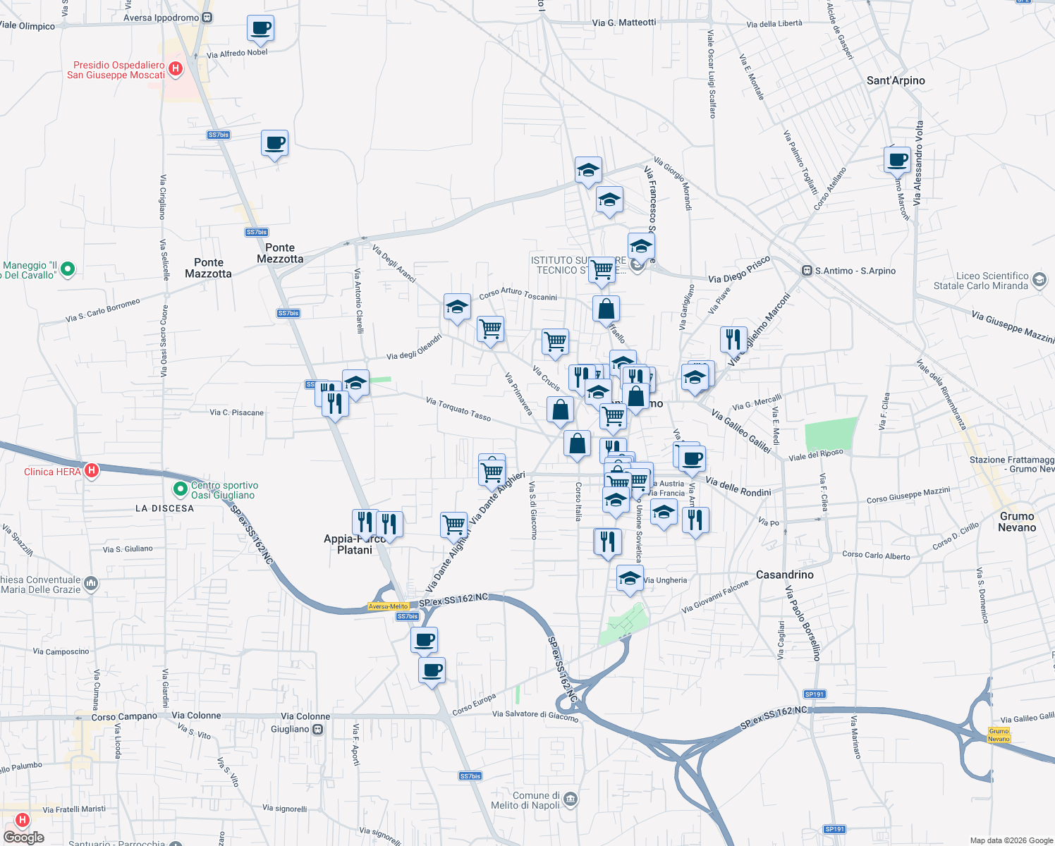 map of restaurants, bars, coffee shops, grocery stores, and more near in 