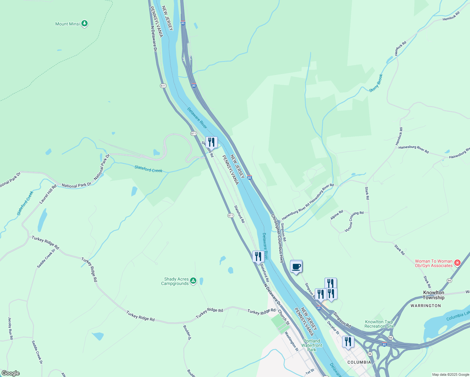 map of restaurants, bars, coffee shops, grocery stores, and more near 367 Decker Ferry Road in Mount Bethel