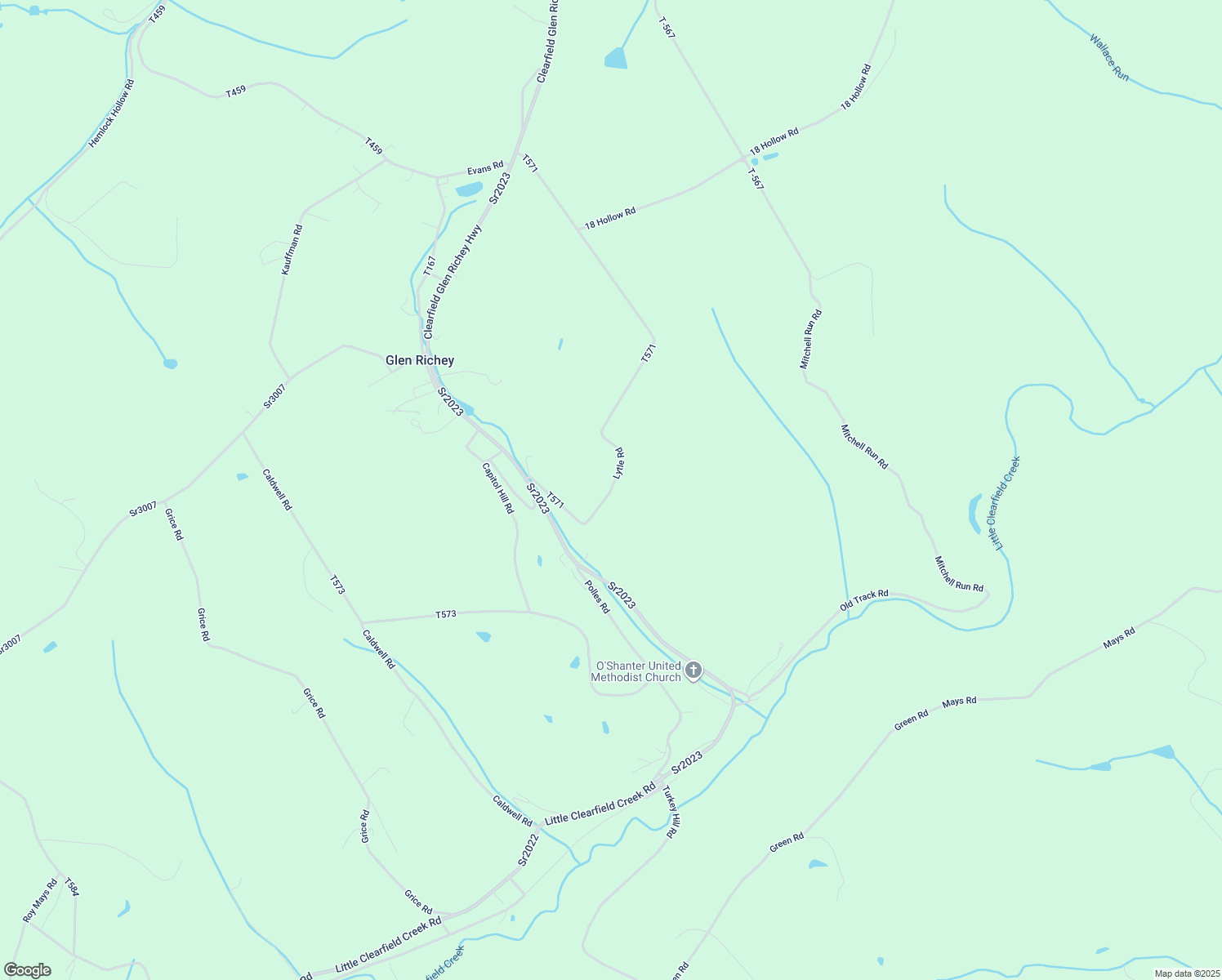 map of restaurants, bars, coffee shops, grocery stores, and more near 203 Lytle Road in Glen Richey