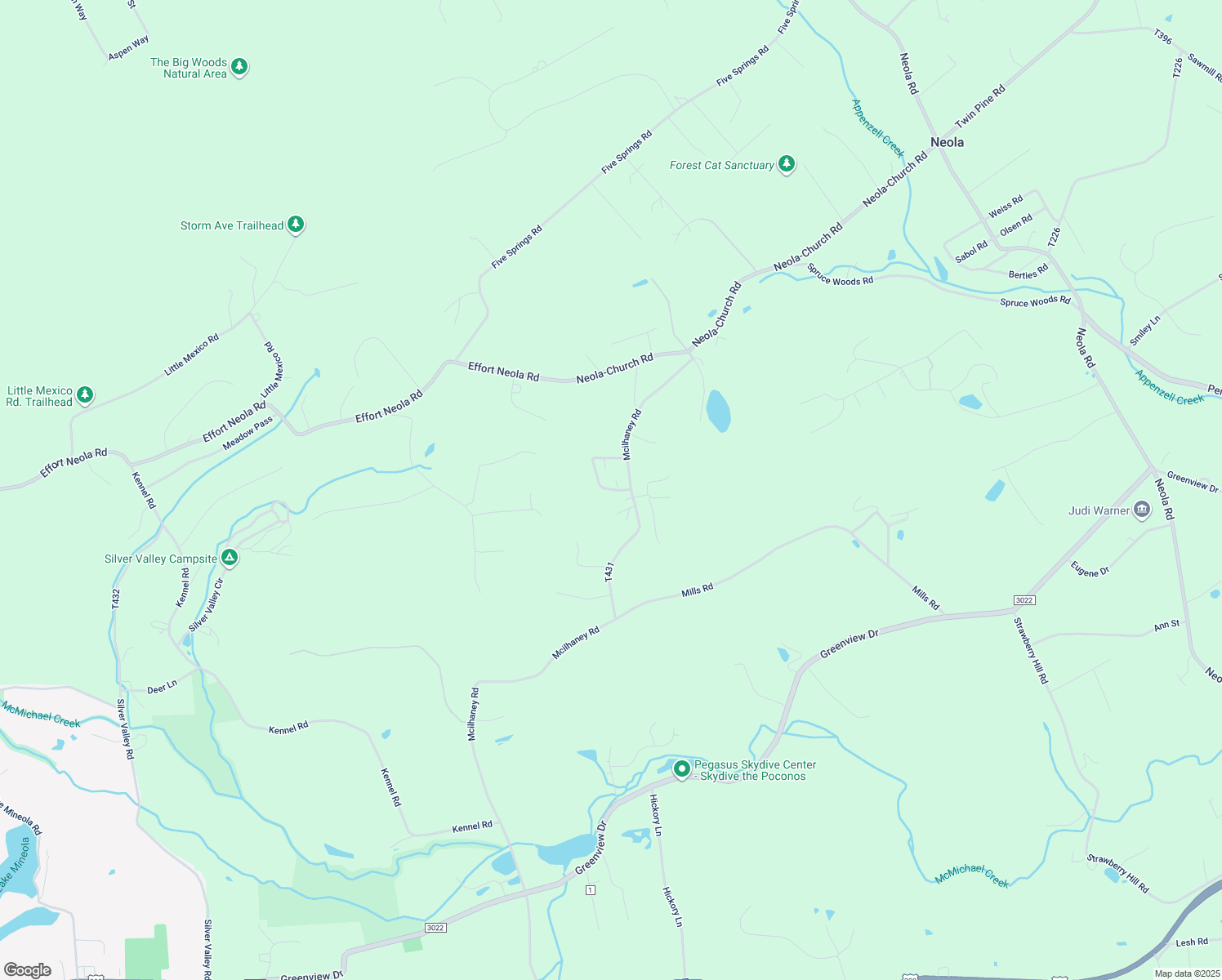 map of restaurants, bars, coffee shops, grocery stores, and more near 512 Pine Ridge Road in Stroudsburg