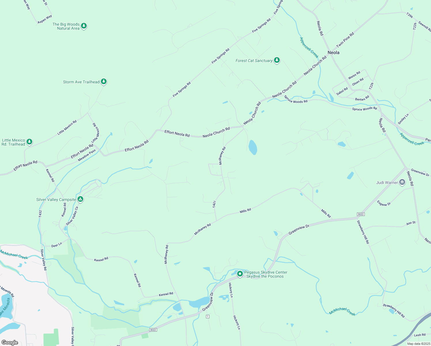 map of restaurants, bars, coffee shops, grocery stores, and more near 512 Pine Ridge Road in Stroudsburg