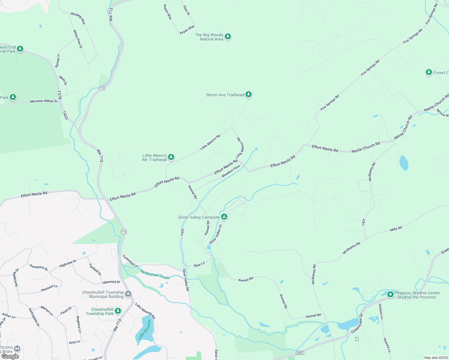 map of restaurants, bars, coffee shops, grocery stores, and more near 152 Meadow Pass in Saylorsburg