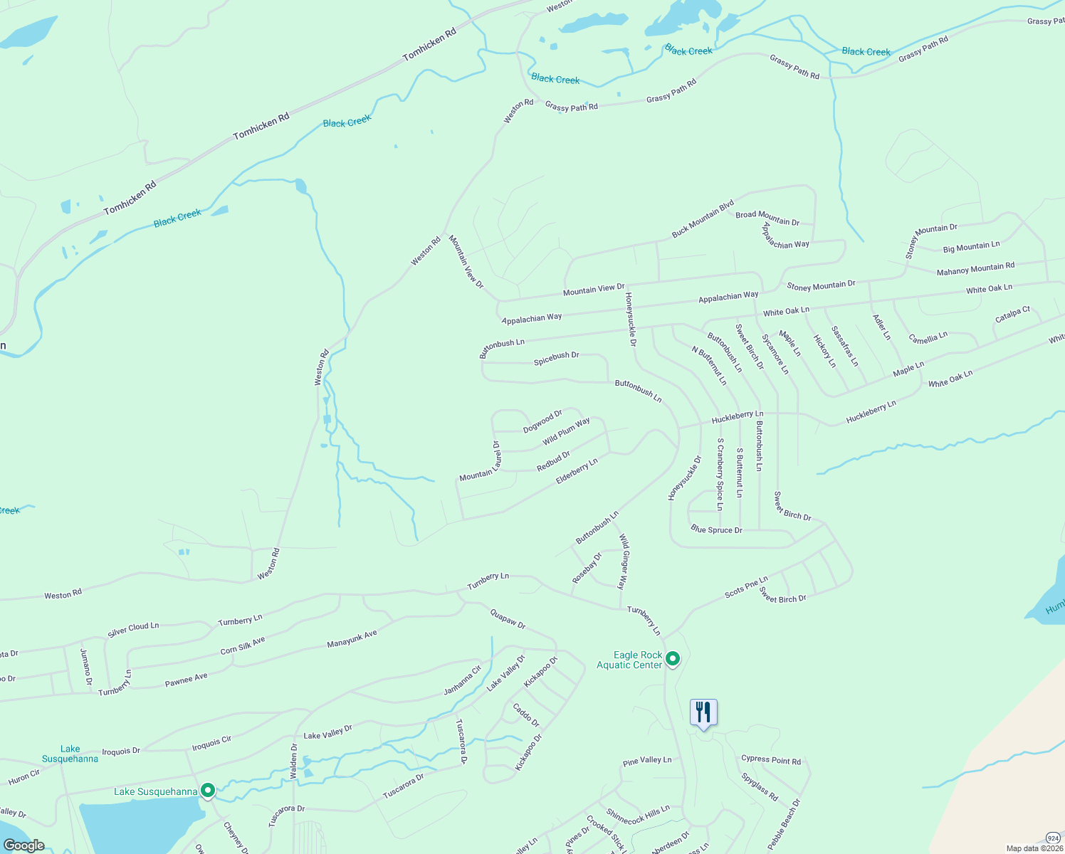 map of restaurants, bars, coffee shops, grocery stores, and more near Dogwood Drive in Sugarloaf