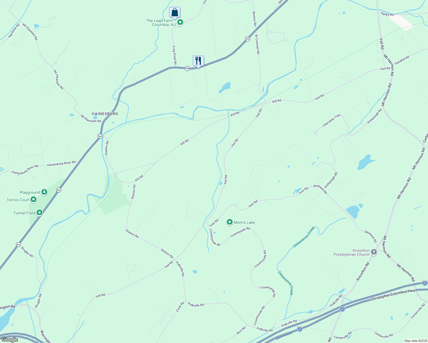 map of restaurants, bars, coffee shops, grocery stores, and more near 120 Vail Road in Knowlton Township