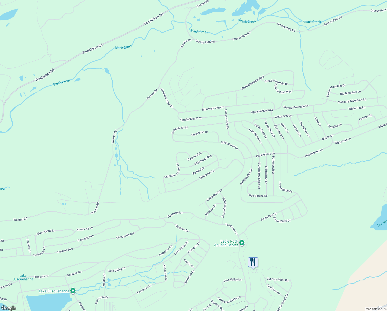 map of restaurants, bars, coffee shops, grocery stores, and more near Dogwood Drive in Sugarloaf