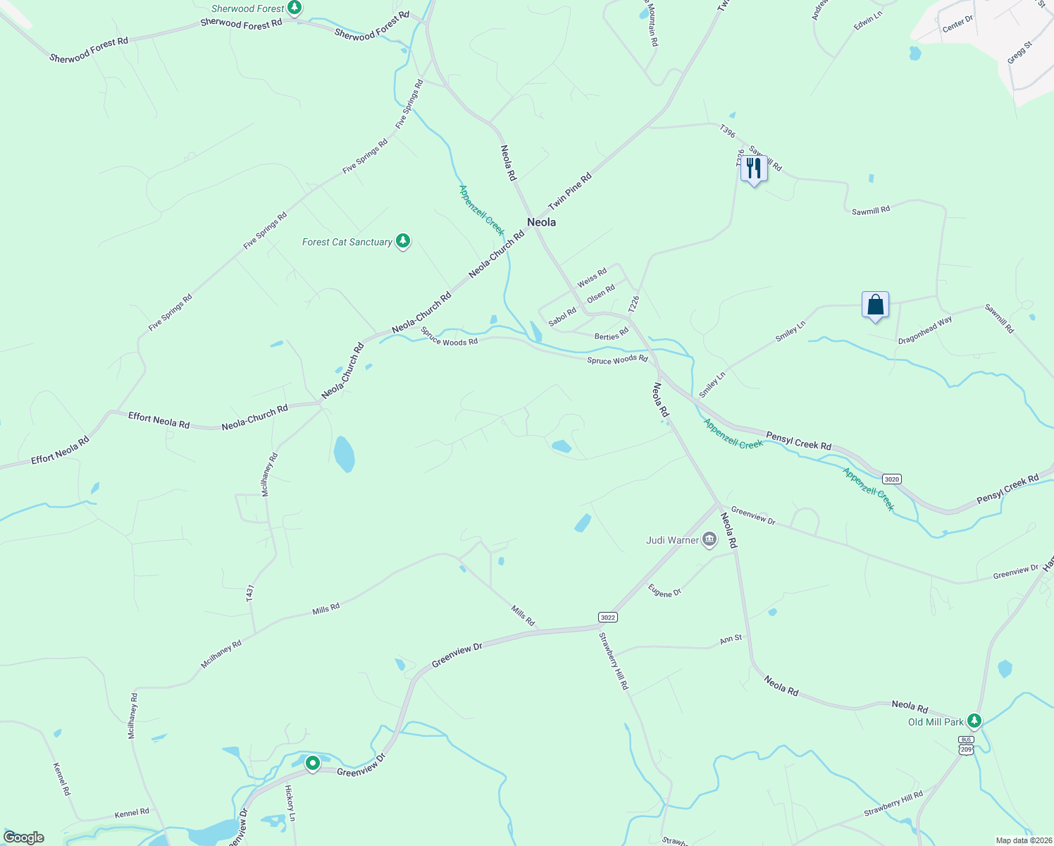 map of restaurants, bars, coffee shops, grocery stores, and more near 311 Ridge Road in Stroudsburg