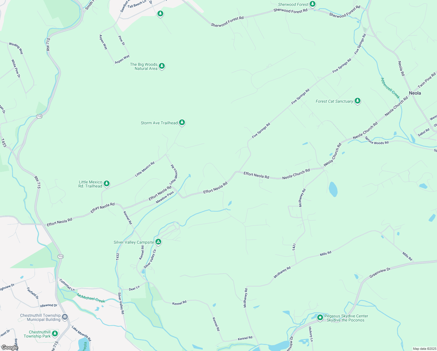 map of restaurants, bars, coffee shops, grocery stores, and more near State Route 115 in Stroudsburg