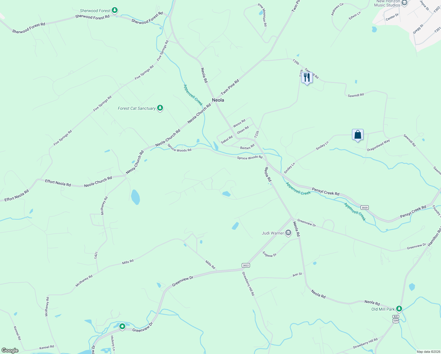 map of restaurants, bars, coffee shops, grocery stores, and more near 311 Ridge Road in Stroudsburg