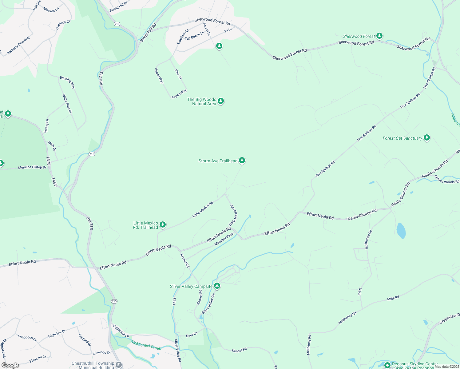 map of restaurants, bars, coffee shops, grocery stores, and more near 119 Storm Avenue in Saylorsburg
