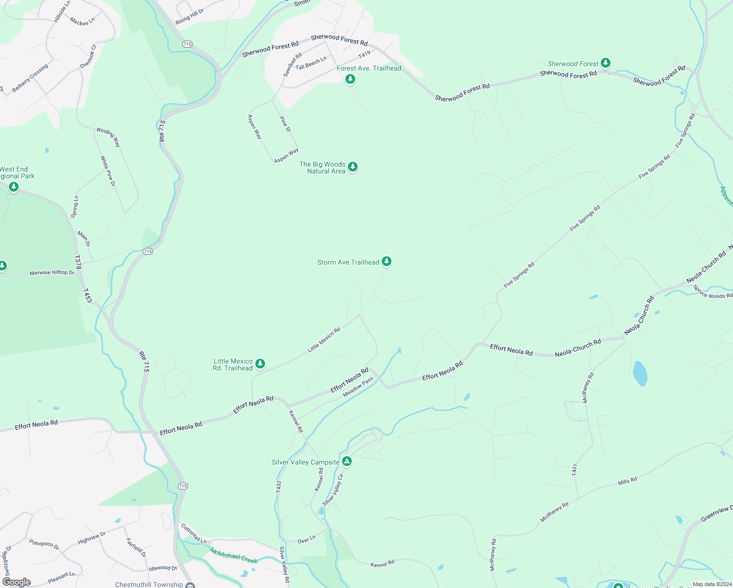 map of restaurants, bars, coffee shops, grocery stores, and more near 119 Storm Avenue in Saylorsburg