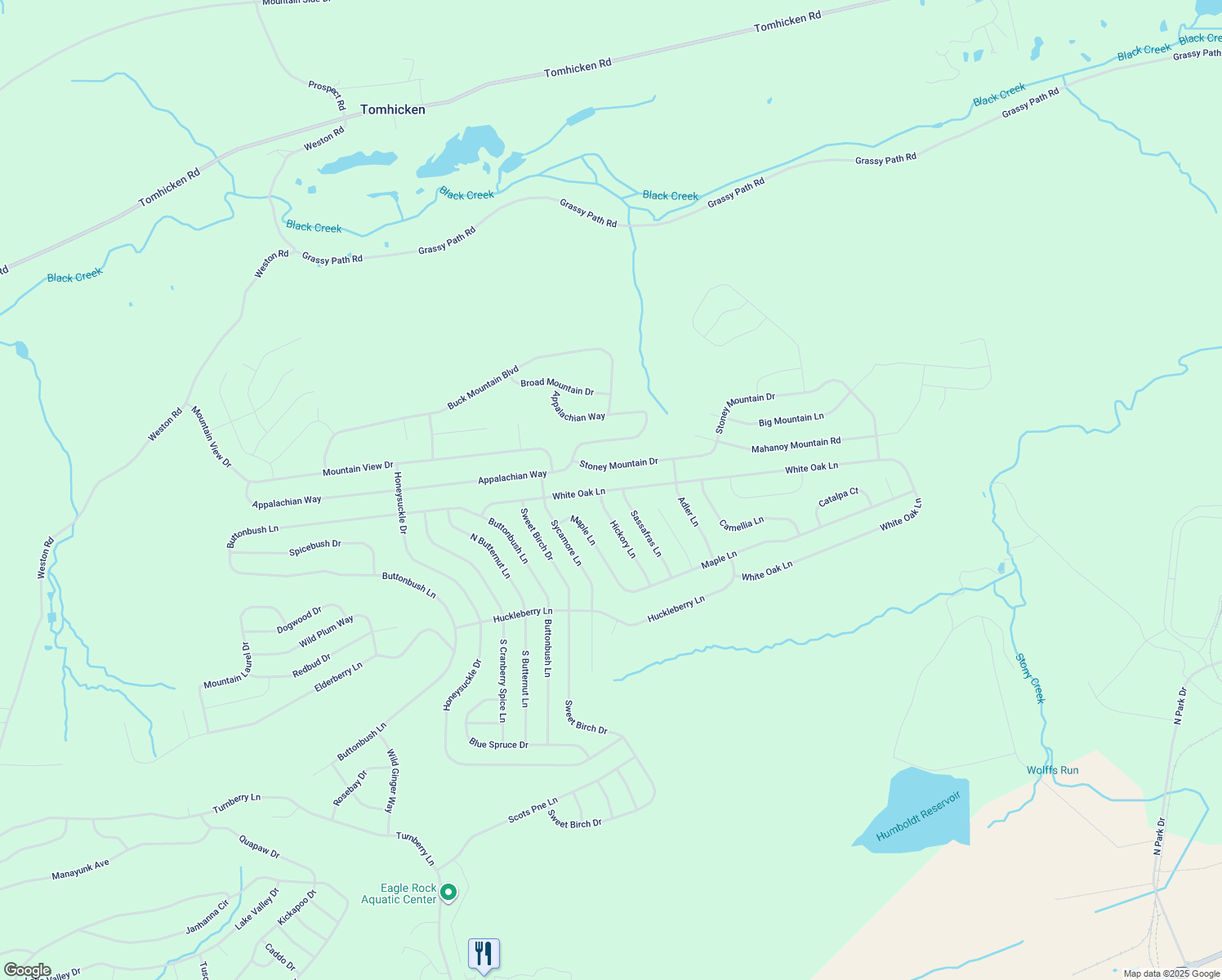 map of restaurants, bars, coffee shops, grocery stores, and more near Unnamed Road in Luzerne