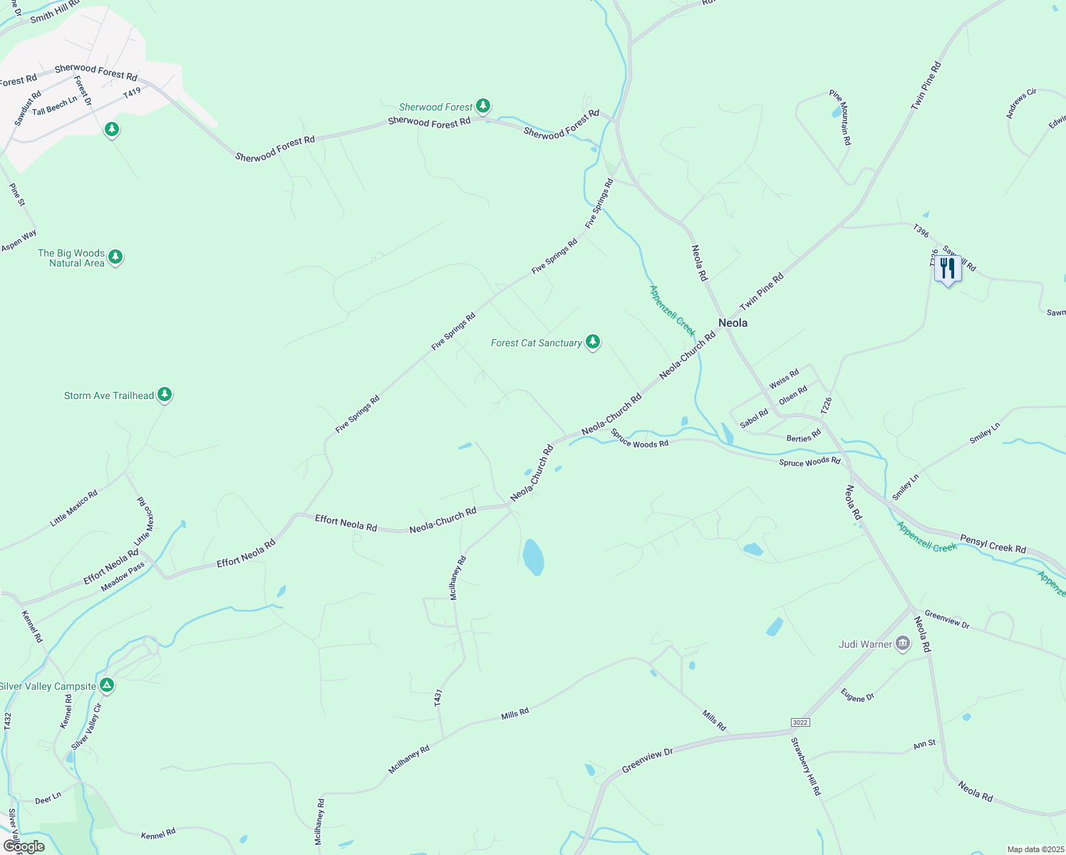 map of restaurants, bars, coffee shops, grocery stores, and more near 121 Magnolia Lane in Stroudsburg