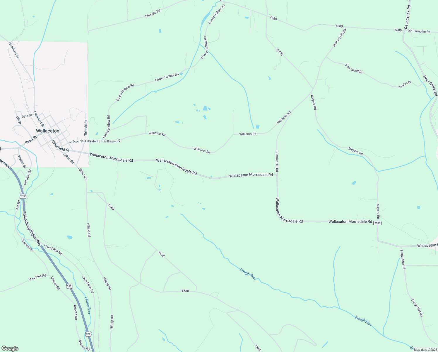map of restaurants, bars, coffee shops, grocery stores, and more near 2423-2429 Wallaceton Morrisdale Road in Morrisdale