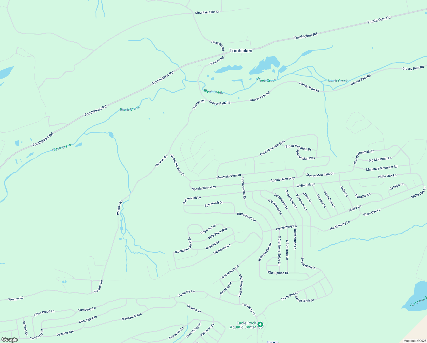 map of restaurants, bars, coffee shops, grocery stores, and more near Buck Mountain Boulevard in Luzerne County