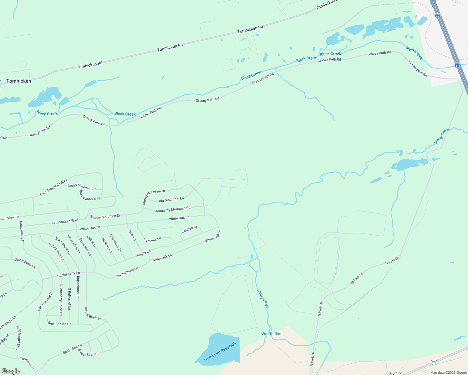map of restaurants, bars, coffee shops, grocery stores, and more near Good Spring Lane in Luzerne County