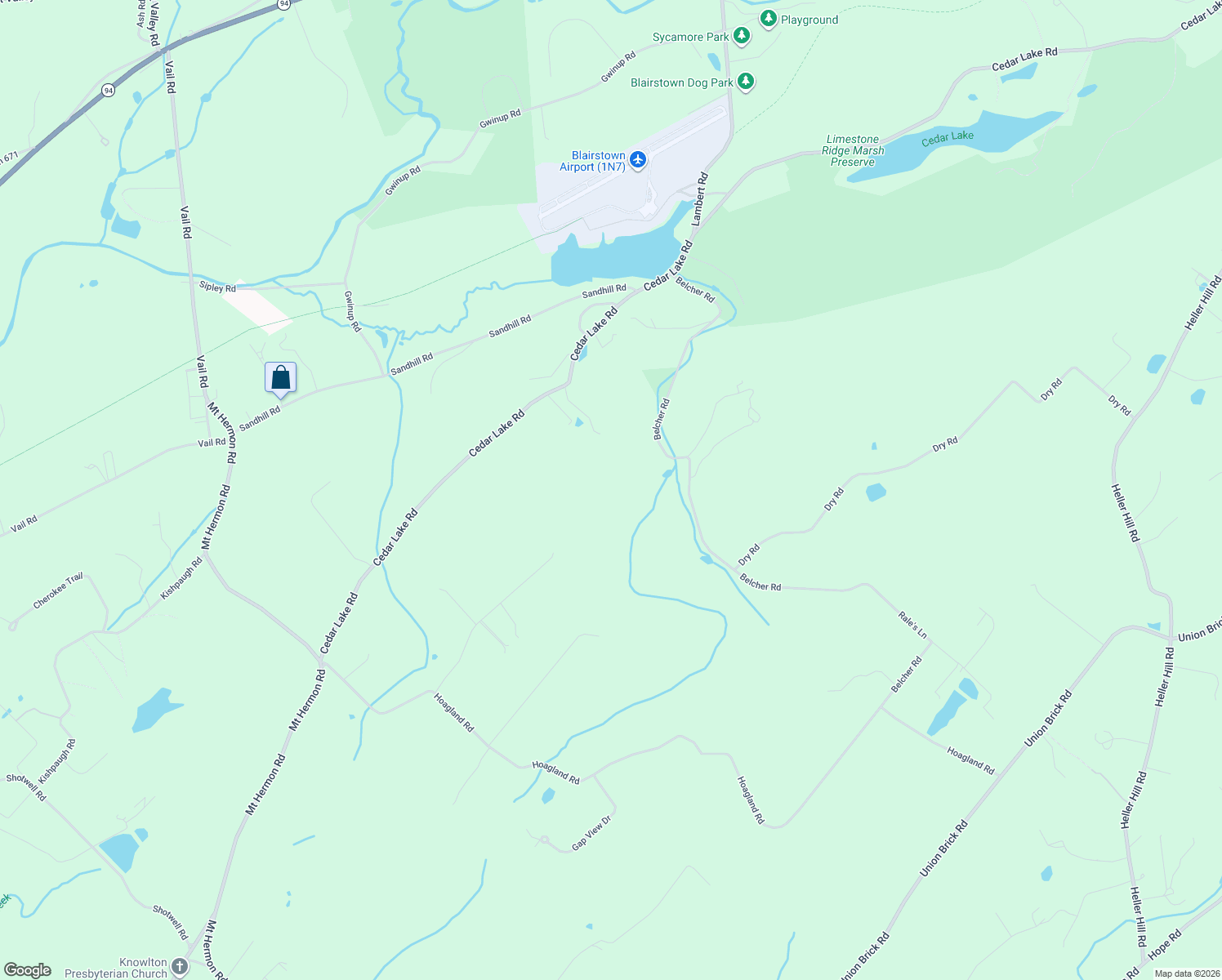 map of restaurants, bars, coffee shops, grocery stores, and more near 32 Belcher Road in Blairstown