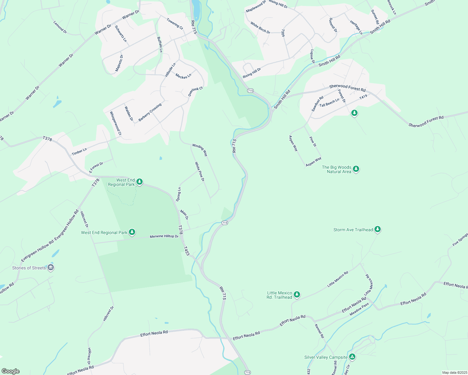 map of restaurants, bars, coffee shops, grocery stores, and more near 681 Pennsylvania 715 in Stroudsburg