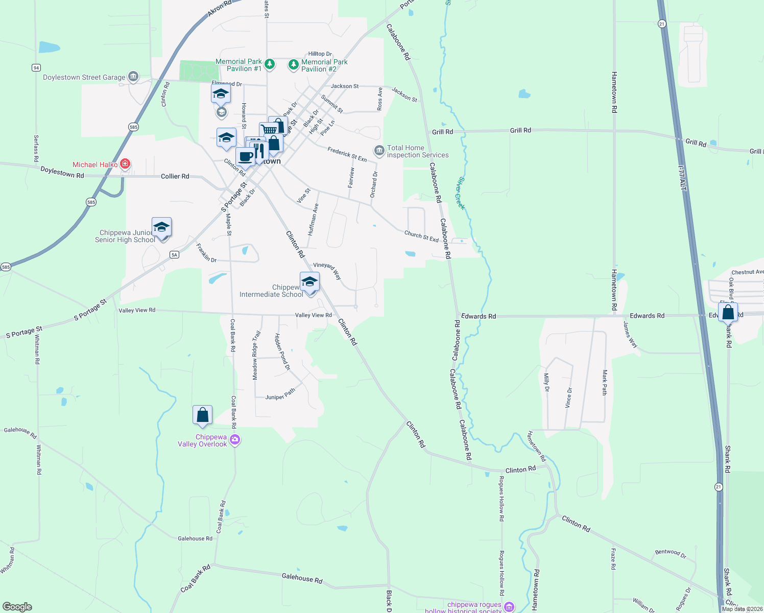 map of restaurants, bars, coffee shops, grocery stores, and more near 165 Merlot Court in Doylestown