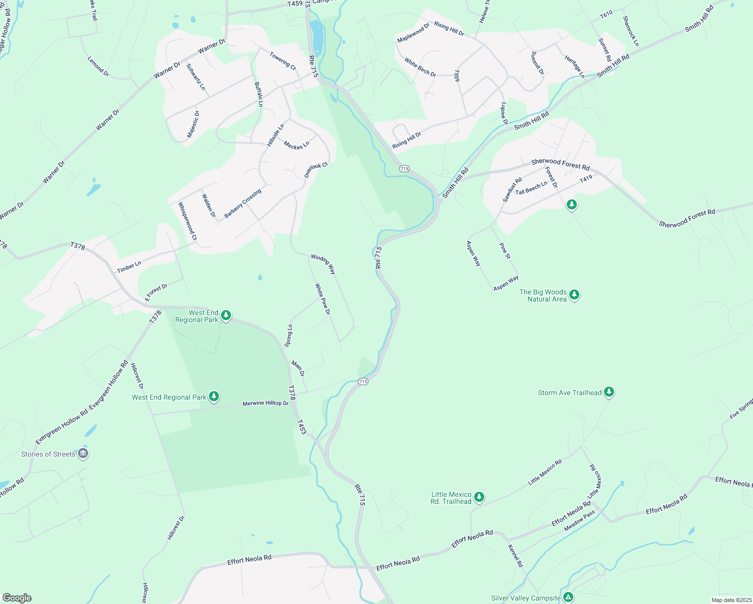 map of restaurants, bars, coffee shops, grocery stores, and more near 695 Pennsylvania 715 in Stroudsburg