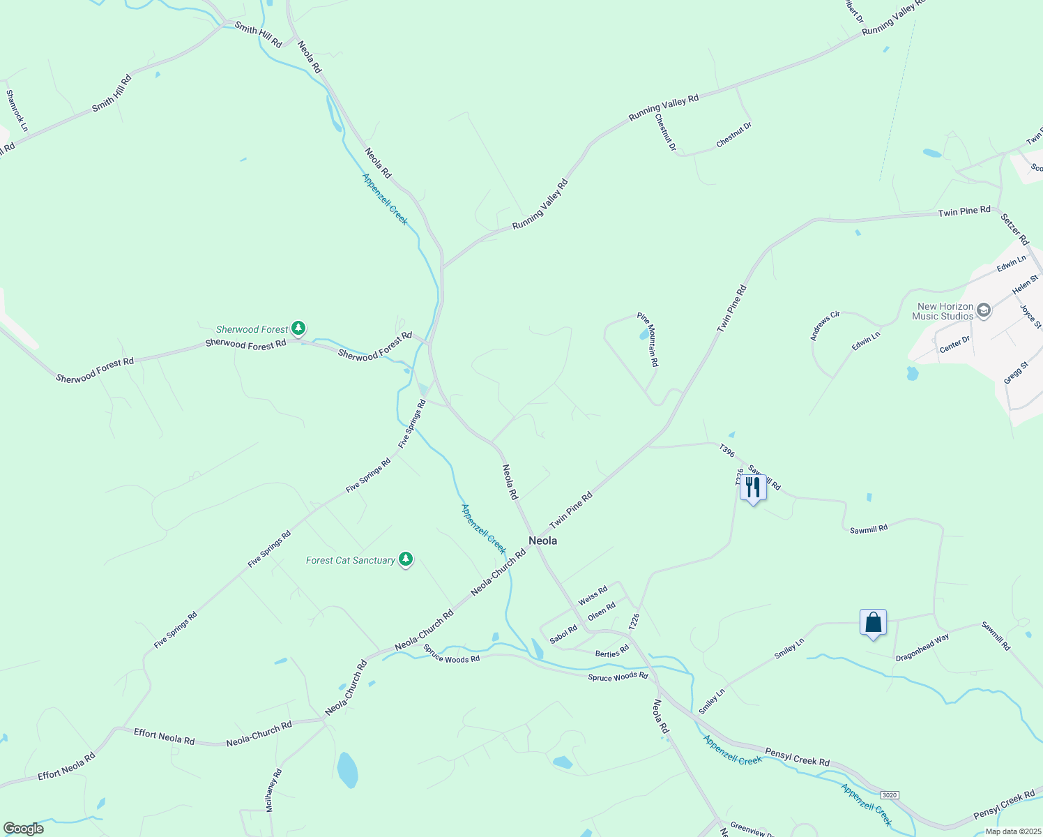 map of restaurants, bars, coffee shops, grocery stores, and more near 120 Gold Lane in Stroudsburg