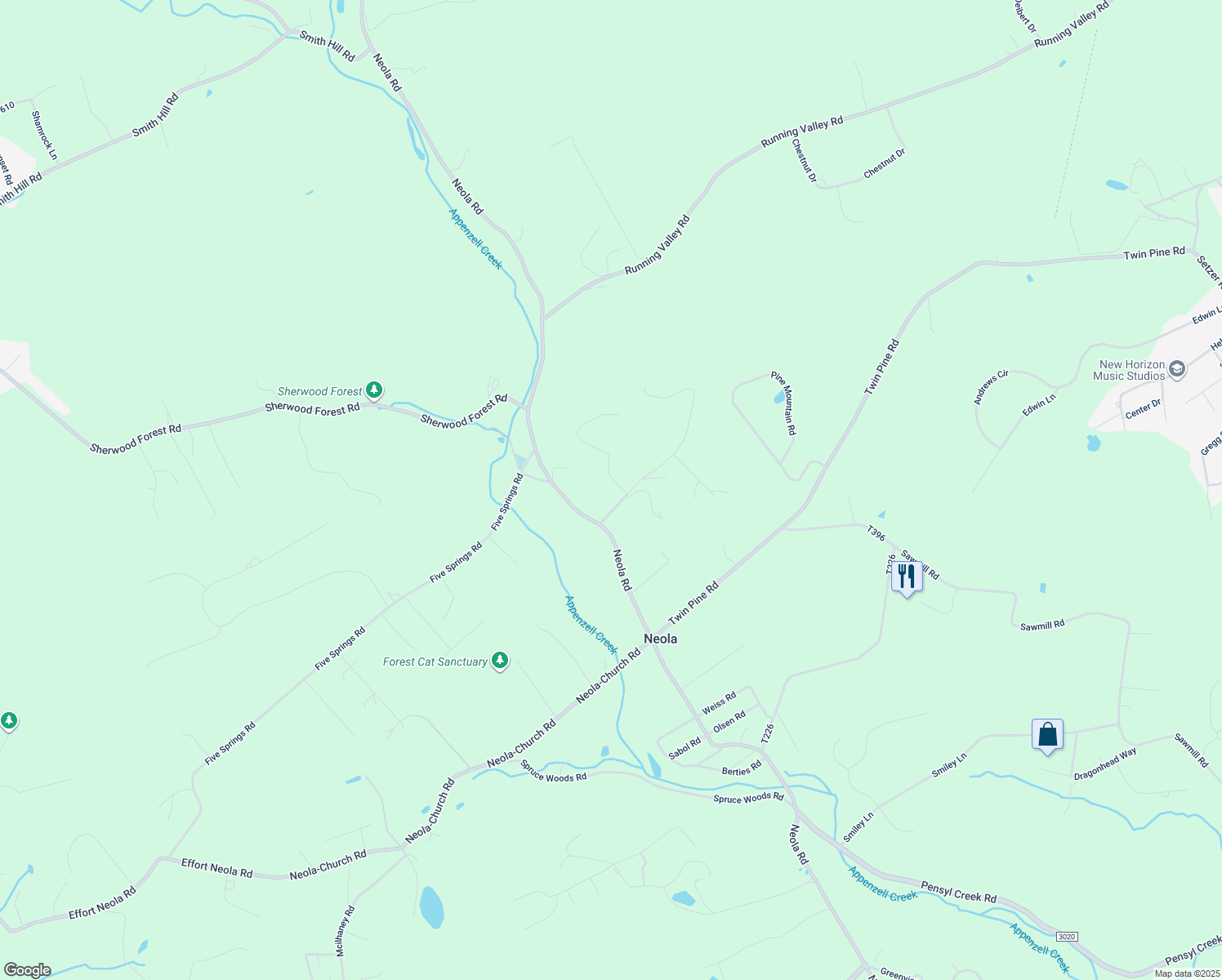 map of restaurants, bars, coffee shops, grocery stores, and more near 115 Heights Court in Stroudsburg