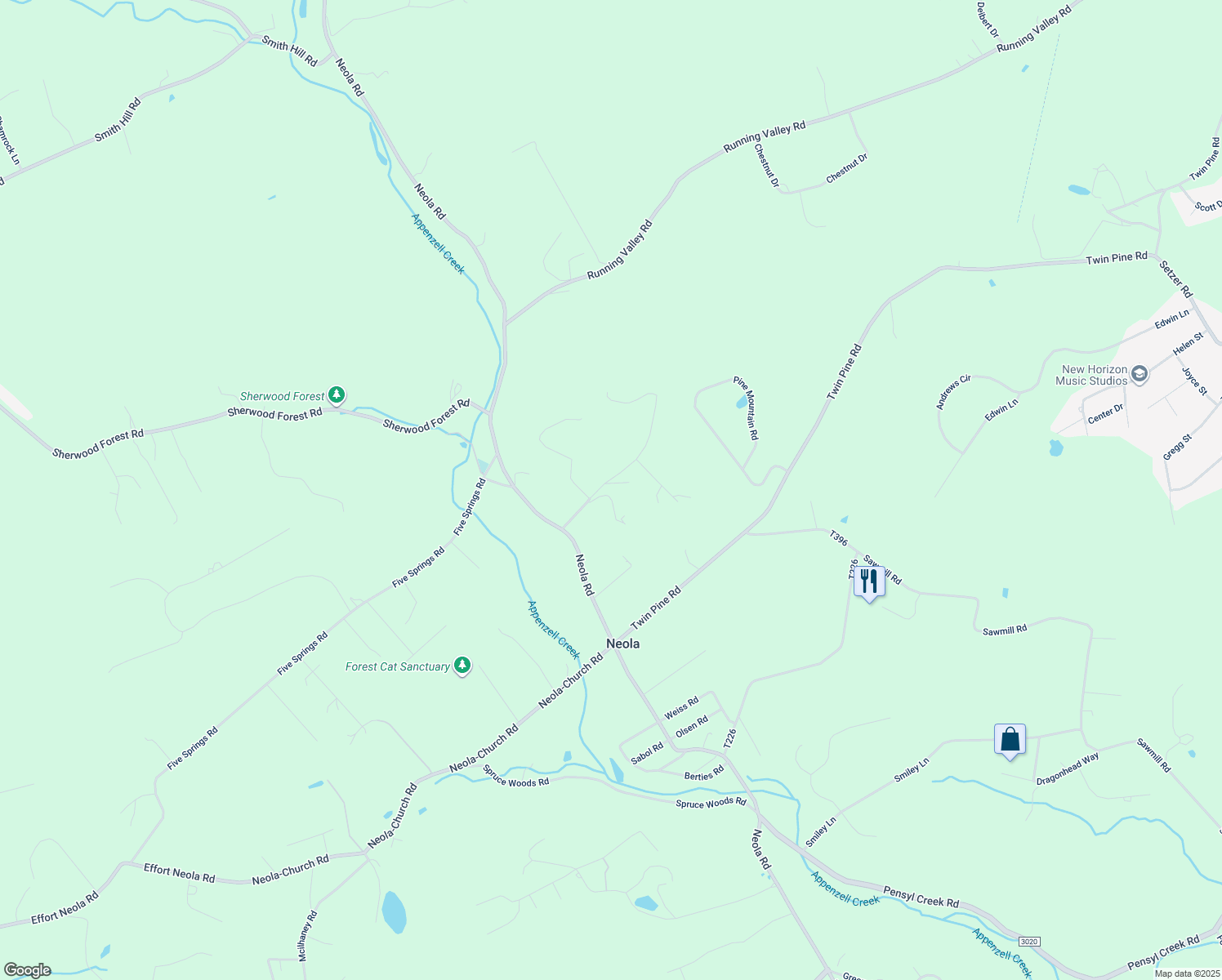 map of restaurants, bars, coffee shops, grocery stores, and more near 135 Gold Lane in Stroudsburg