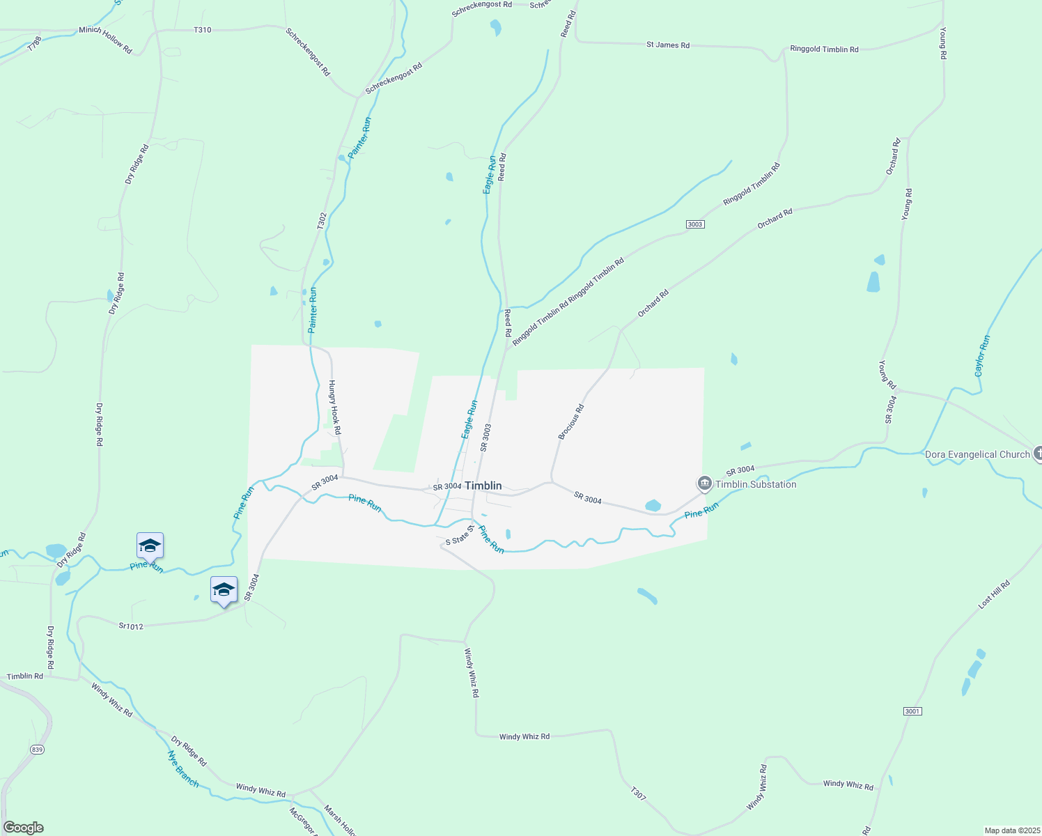 map of restaurants, bars, coffee shops, grocery stores, and more near in Timblin