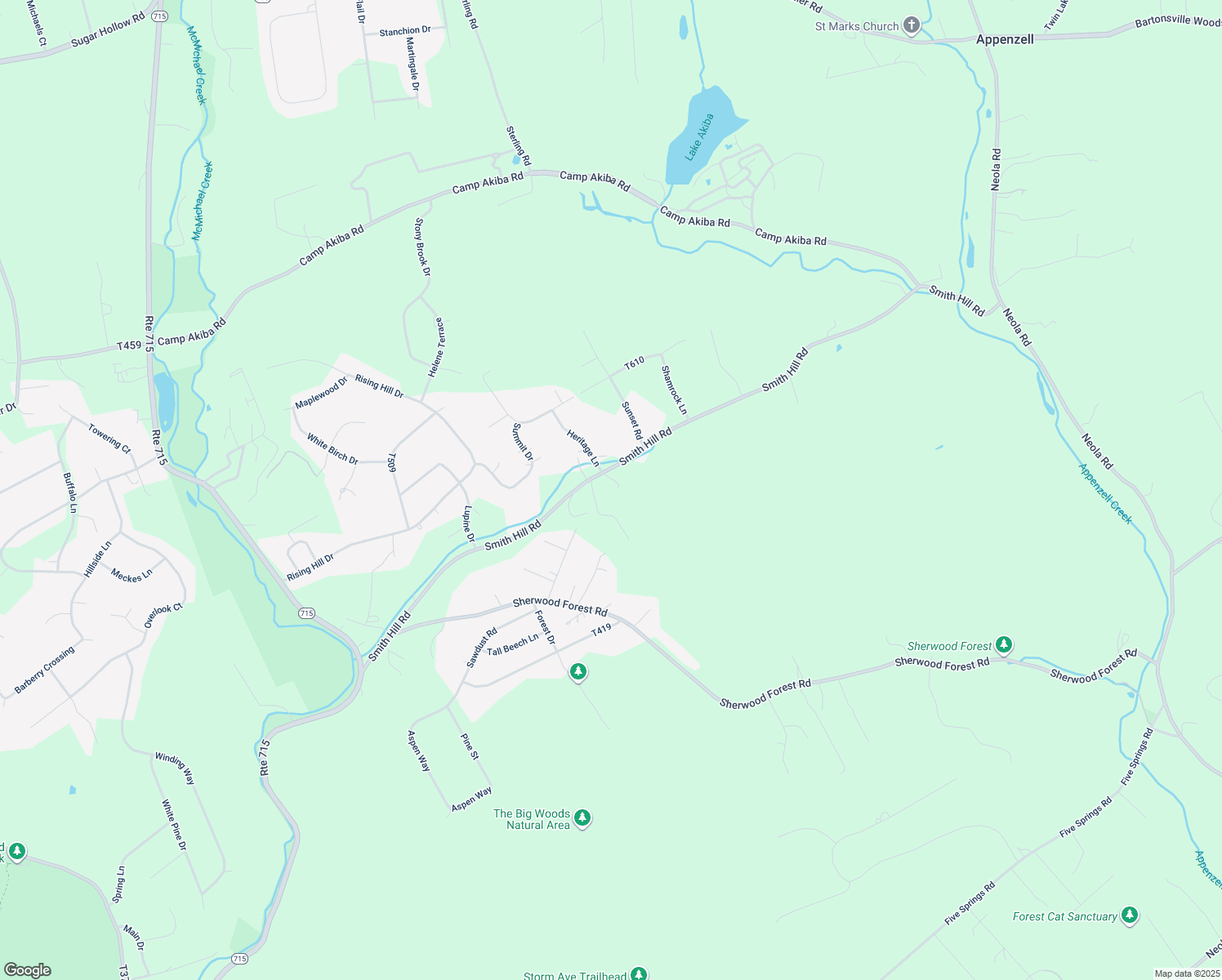 map of restaurants, bars, coffee shops, grocery stores, and more near 645 Smith Hill Road in Stroudsburg