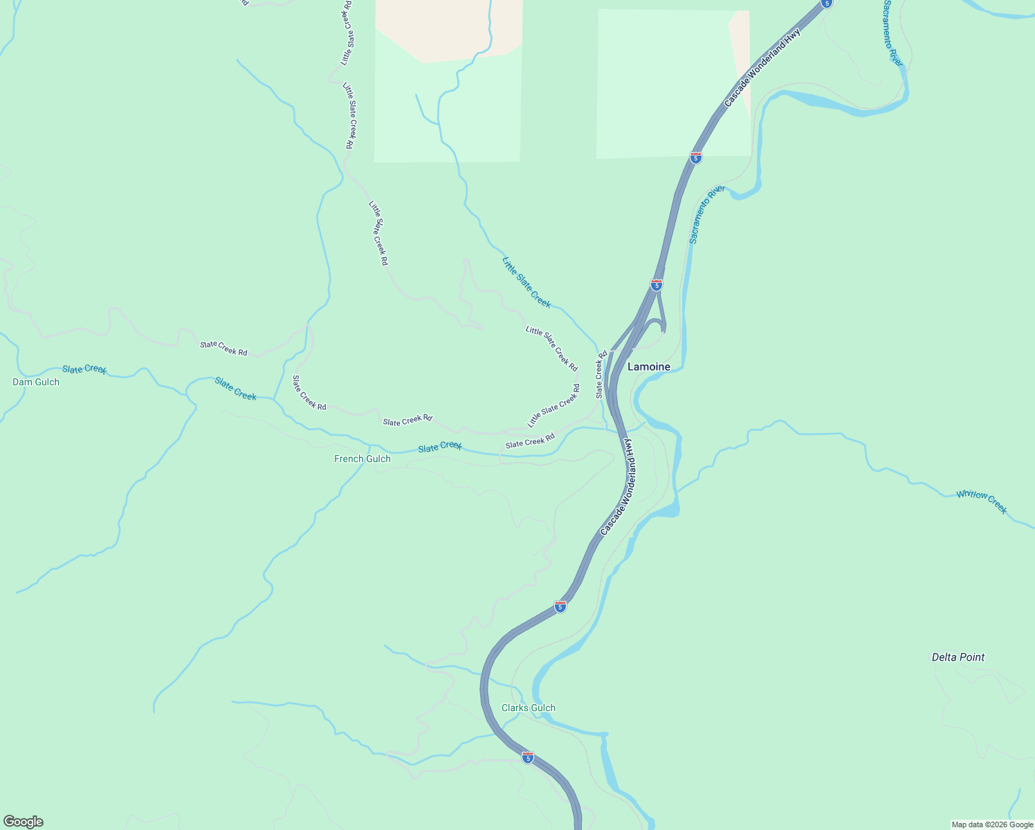 map of restaurants, bars, coffee shops, grocery stores, and more near 23500 Little Slate Creek Road in Lakehead