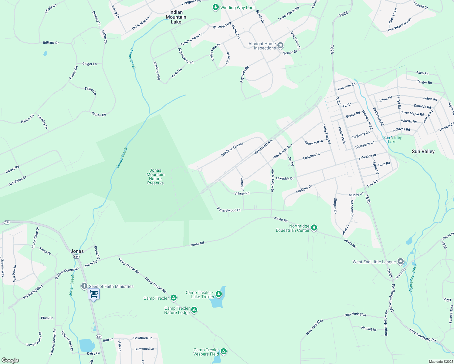 map of restaurants, bars, coffee shops, grocery stores, and more near 2117 Village Road in Effort
