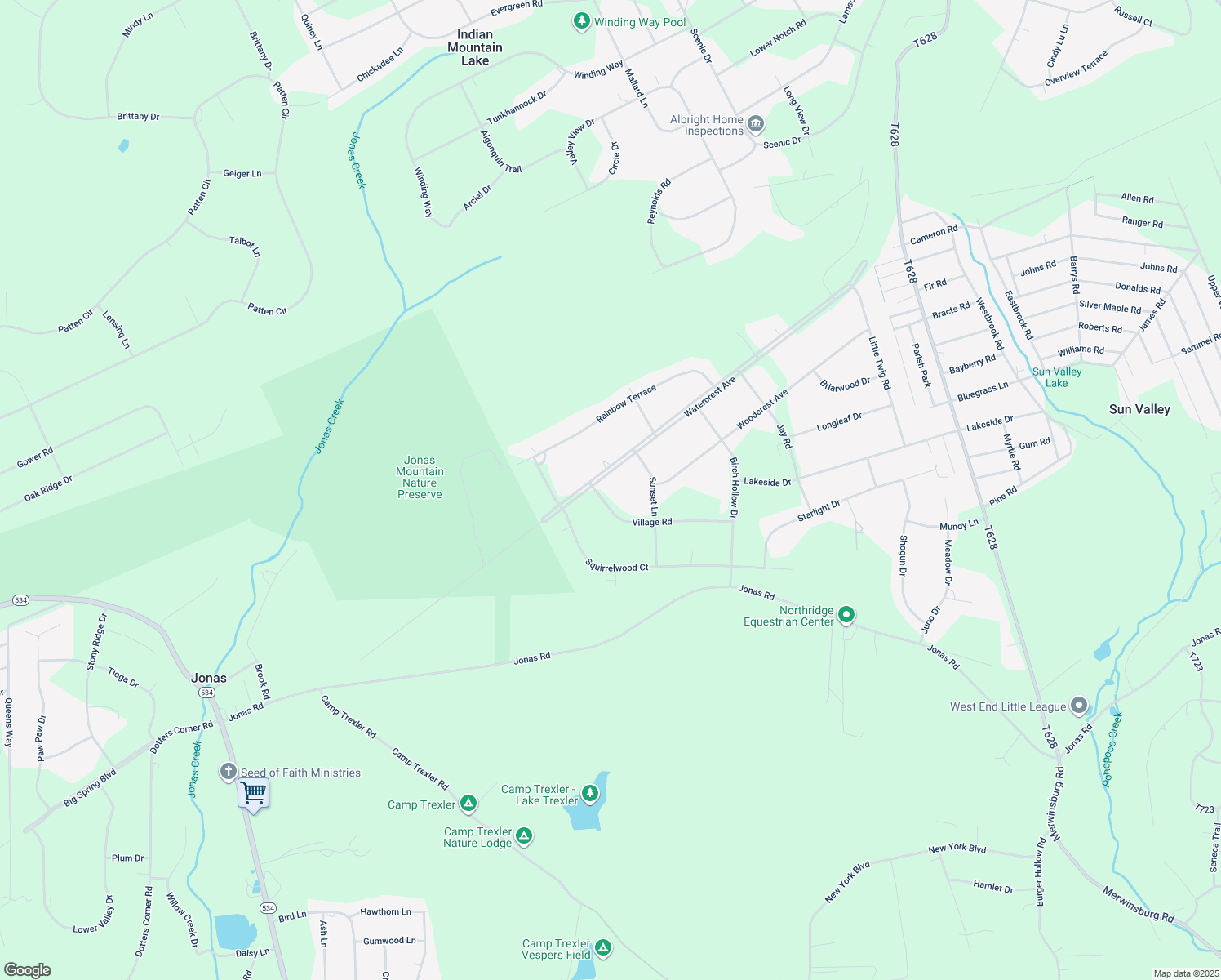 map of restaurants, bars, coffee shops, grocery stores, and more near 2117 Village Road in Effort