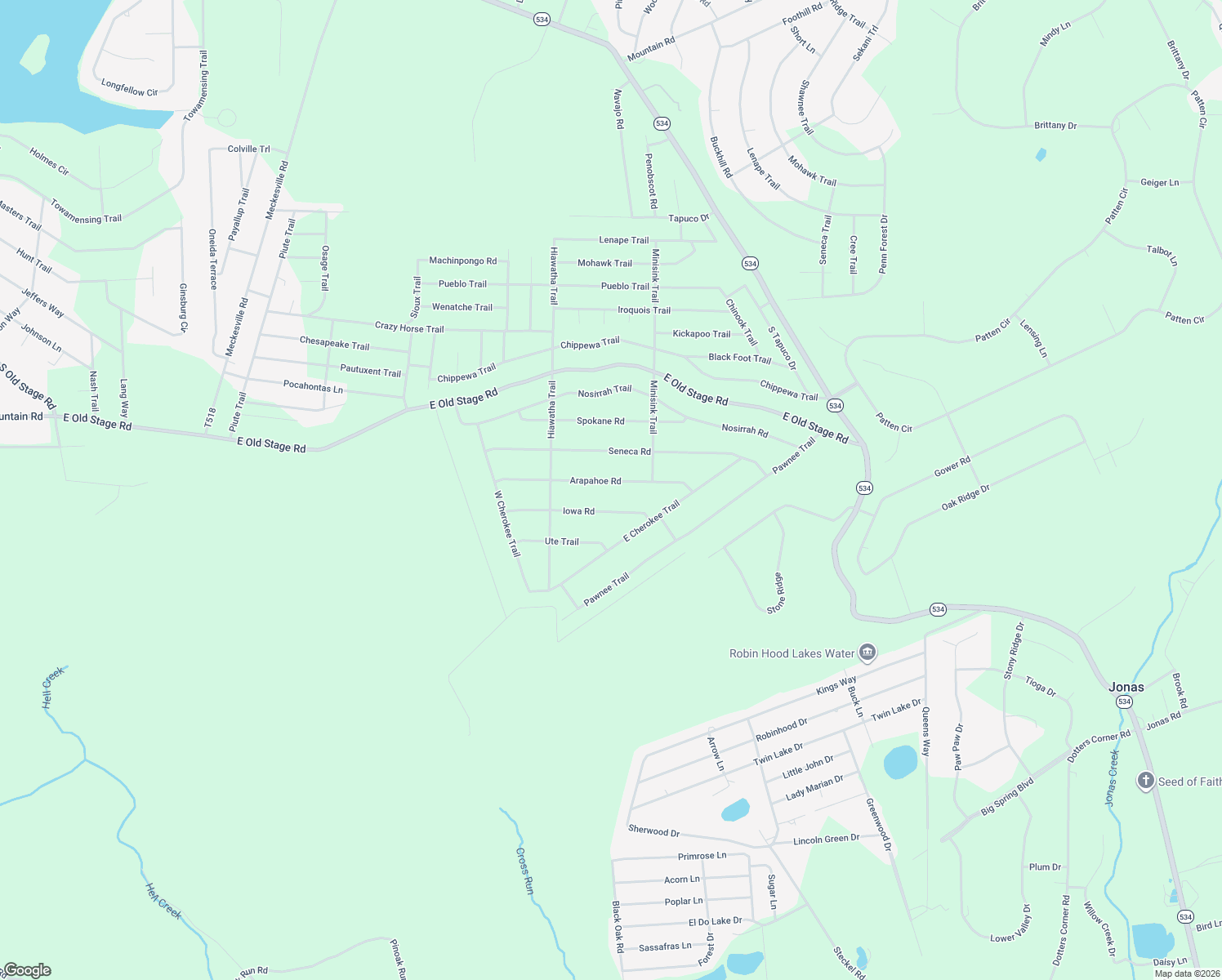 map of restaurants, bars, coffee shops, grocery stores, and more near 68 Arapahoe Road in Albrightsville