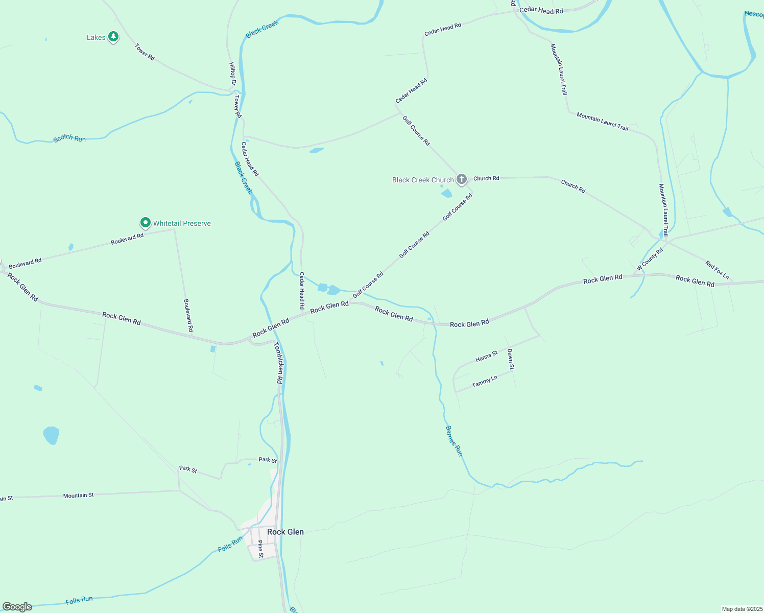 map of restaurants, bars, coffee shops, grocery stores, and more near 1199 Rock Glen Road in Sugarloaf
