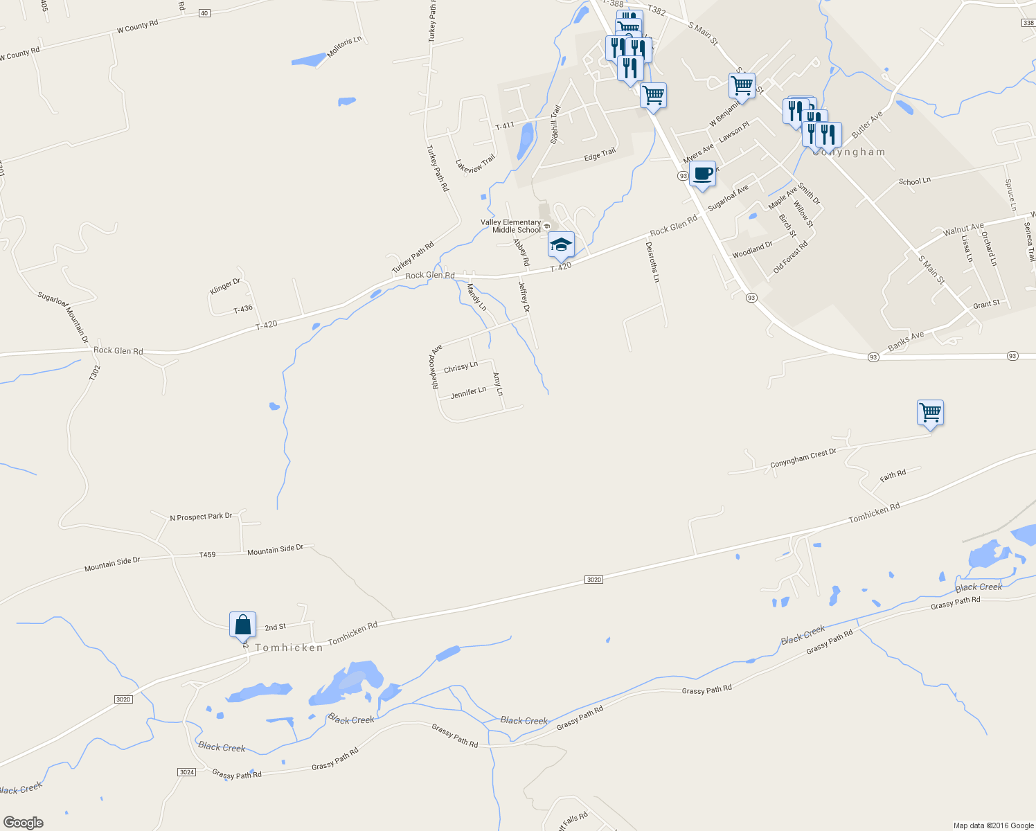 map of restaurants, bars, coffee shops, grocery stores, and more near 155 Rhedwood Avenue in Sugarloaf