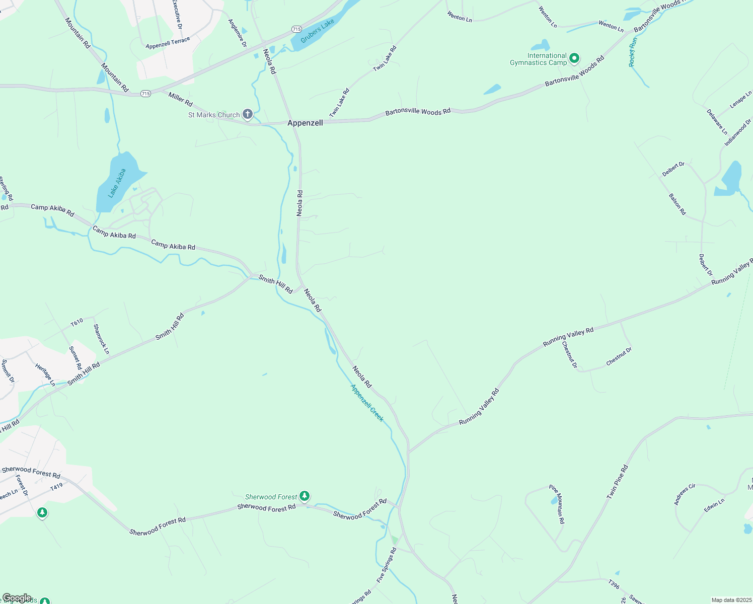 map of restaurants, bars, coffee shops, grocery stores, and more near 5948 Neola Road in Stroudsburg