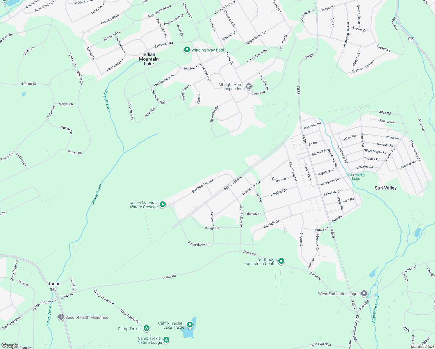 map of restaurants, bars, coffee shops, grocery stores, and more near 632 Rainbow Terrace in Effort