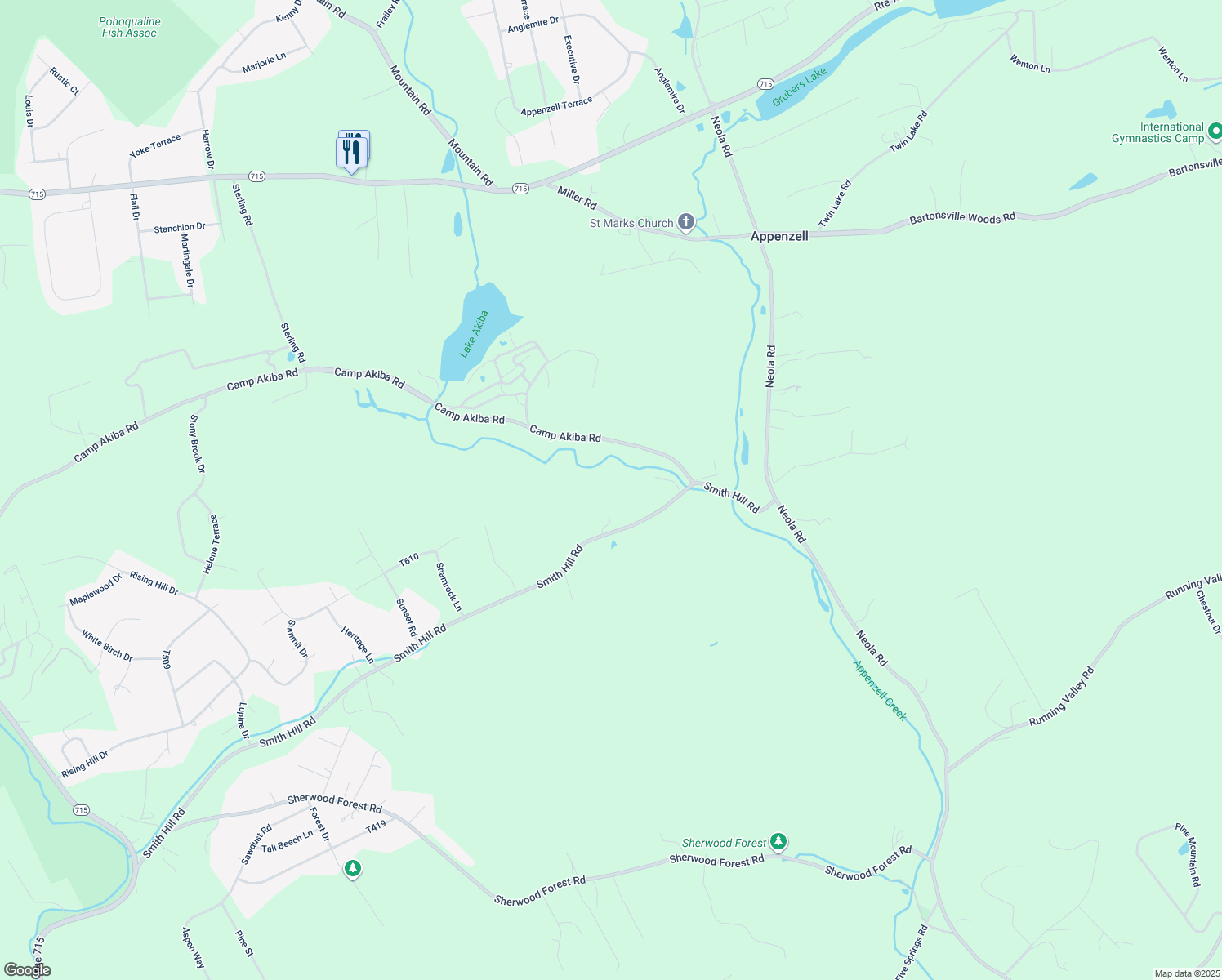 map of restaurants, bars, coffee shops, grocery stores, and more near 460 Smith Hill Road in Stroudsburg