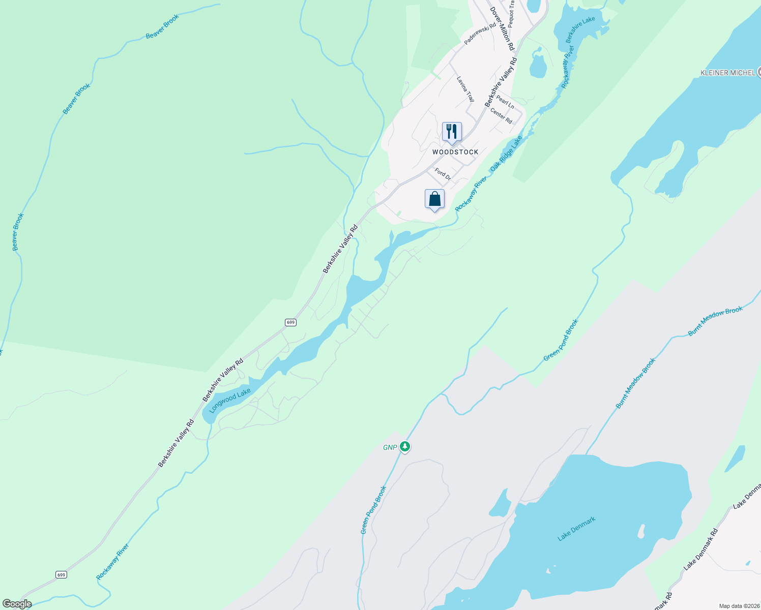 map of restaurants, bars, coffee shops, grocery stores, and more near 125 Longwood Lake Road in Jefferson