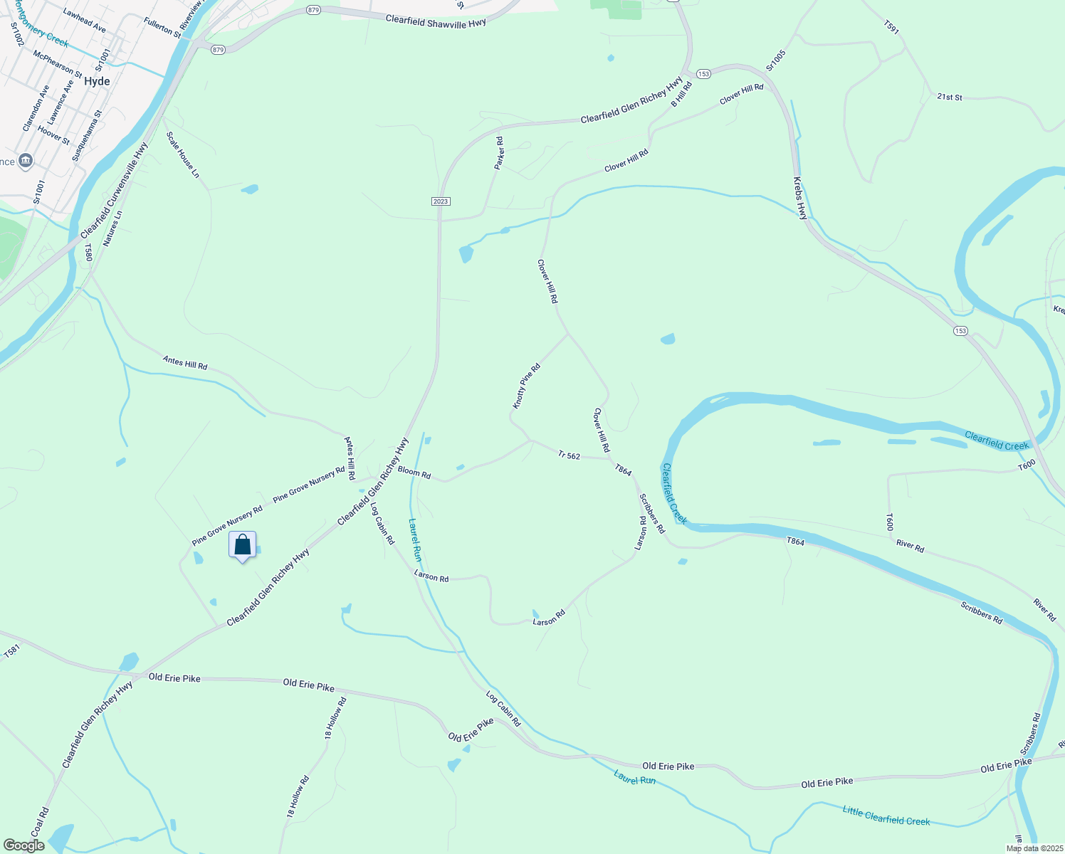 map of restaurants, bars, coffee shops, grocery stores, and more near 140 Knotty Pine Road in Clearfield