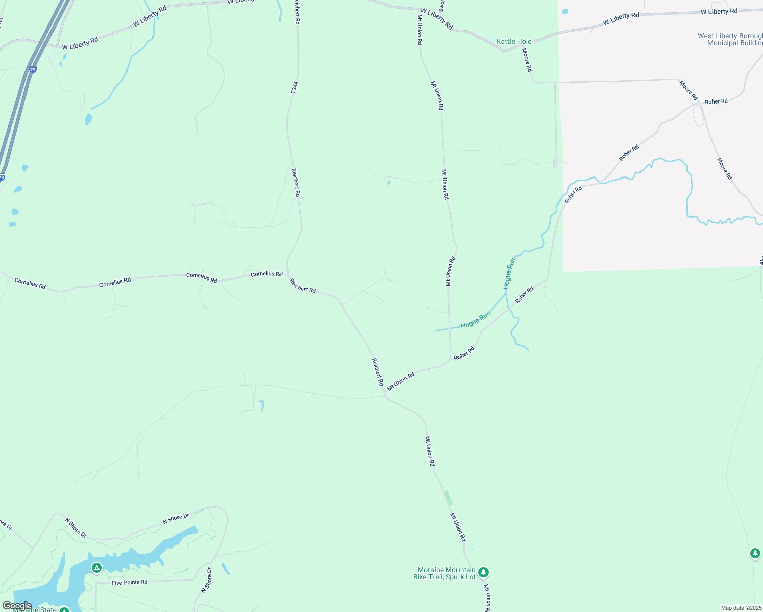 map of restaurants, bars, coffee shops, grocery stores, and more near 105 Aspen Tree Lane in Portersville