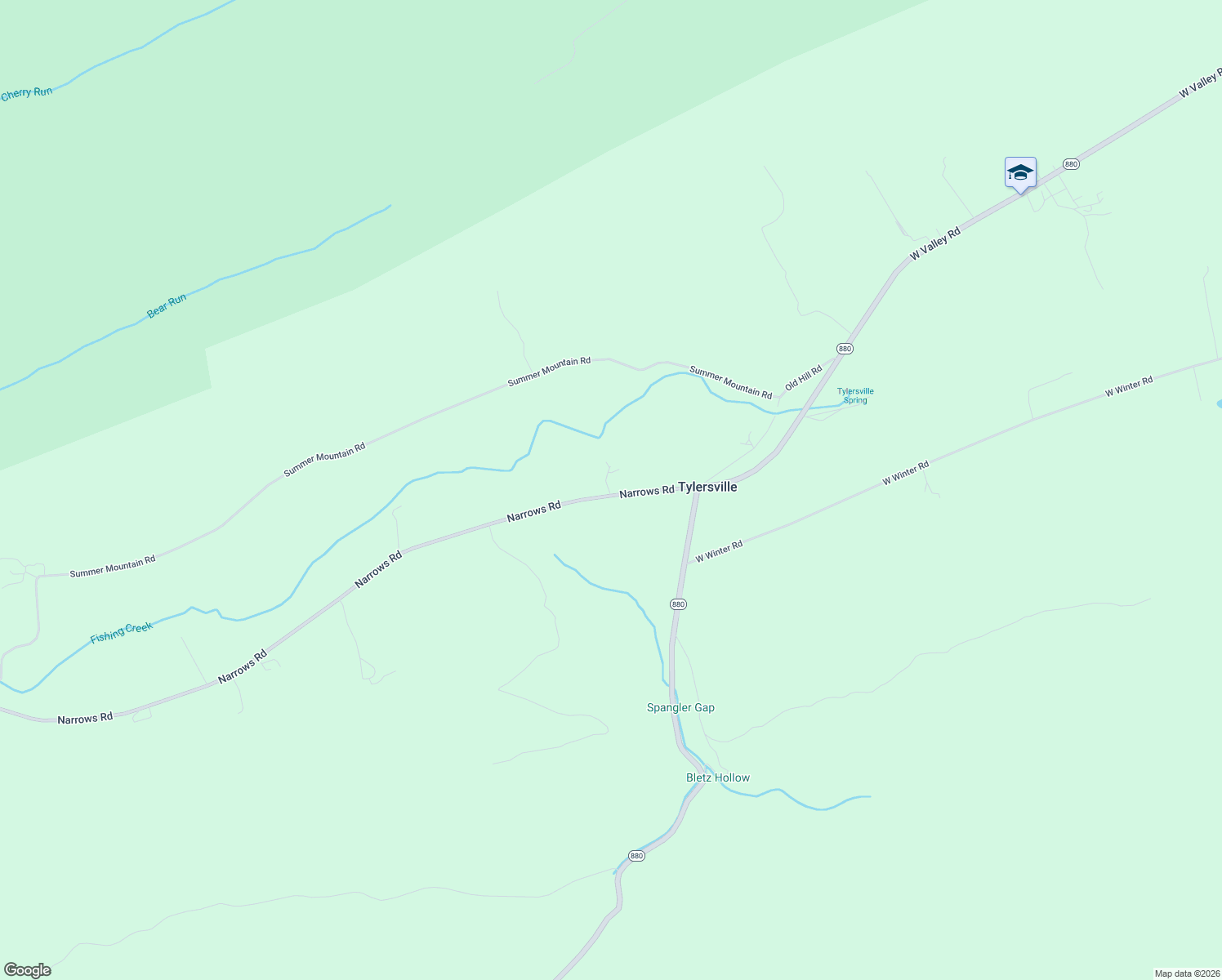 map of restaurants, bars, coffee shops, grocery stores, and more near 14 Sugar Creek Lane in Loganton