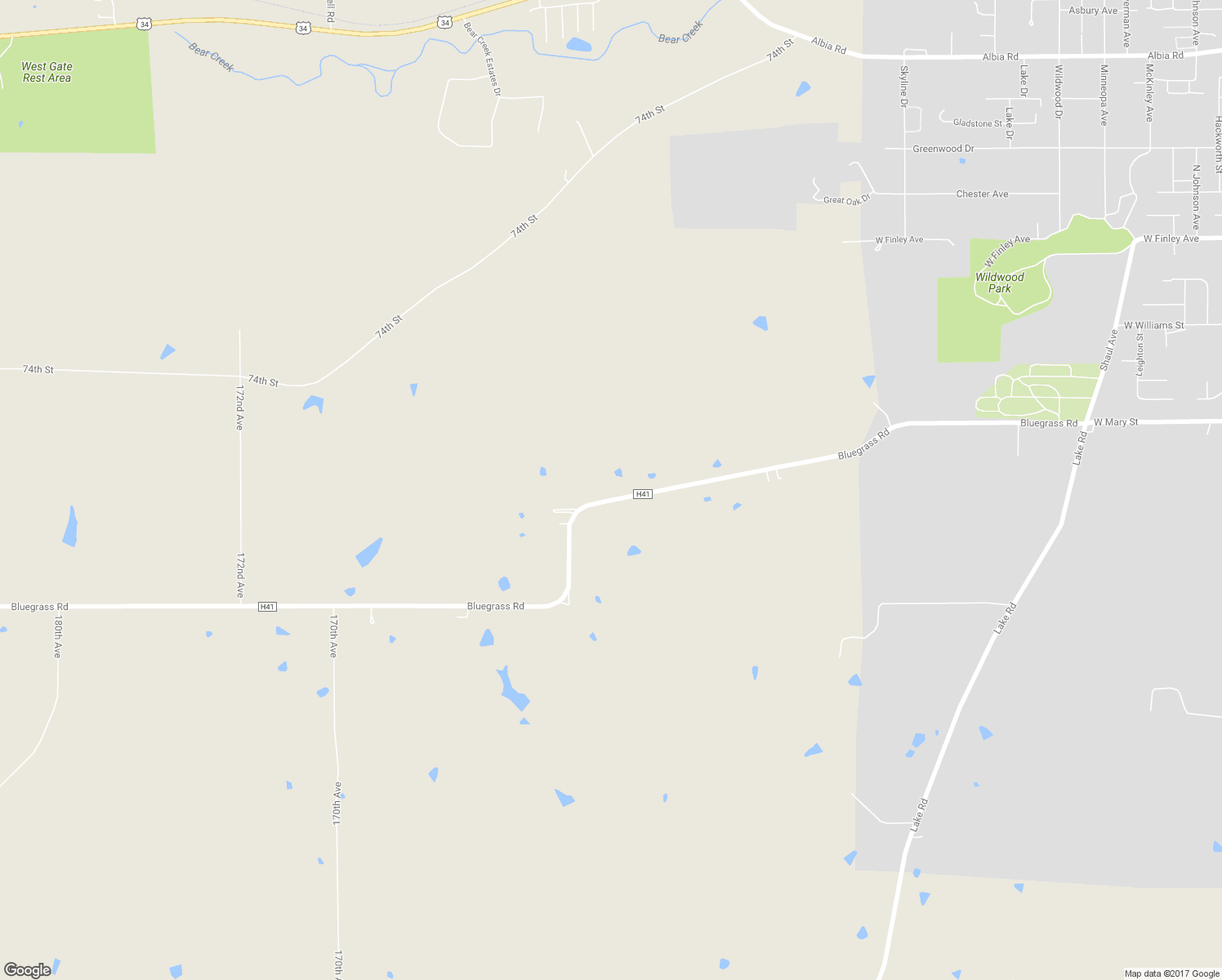 map of restaurants, bars, coffee shops, grocery stores, and more near 16185 Bluegrass Road in Ottumwa